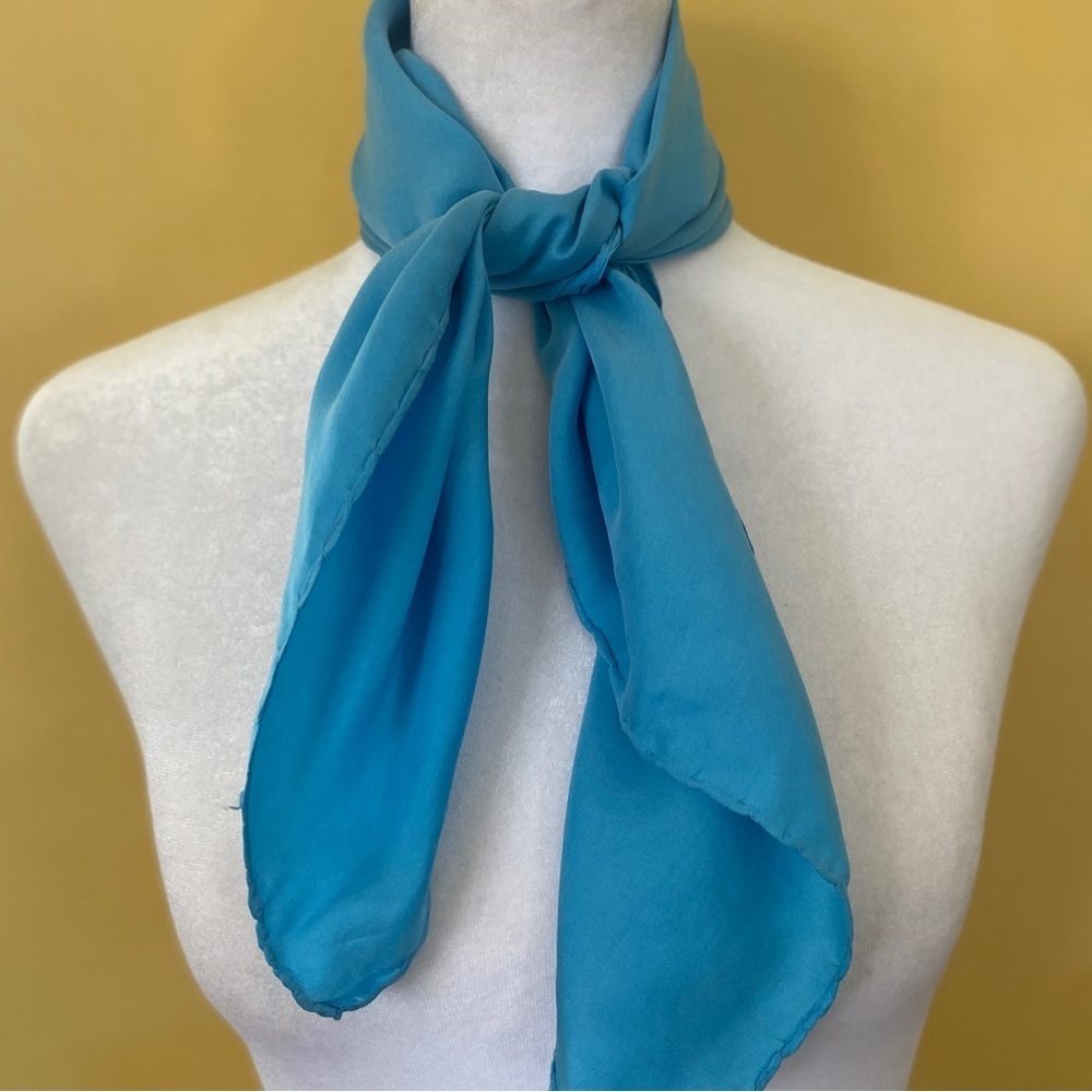 Turquoise Blue Scarf for Women 22 Inch Square